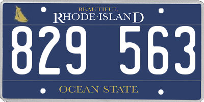 RI license plate 829563