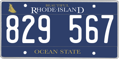 RI license plate 829567