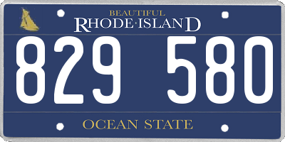 RI license plate 829580