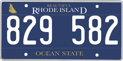 RI license plate 829582