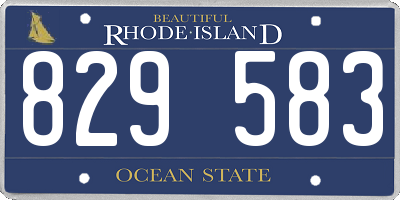 RI license plate 829583