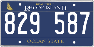 RI license plate 829587