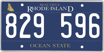 RI license plate 829596
