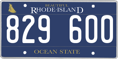 RI license plate 829600