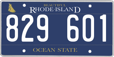 RI license plate 829601