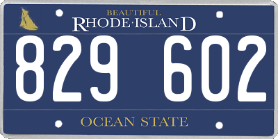 RI license plate 829602