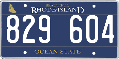 RI license plate 829604