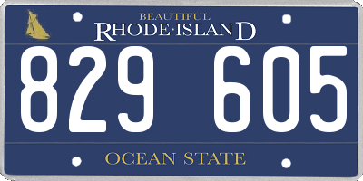 RI license plate 829605