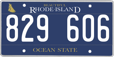RI license plate 829606