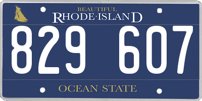 RI license plate 829607