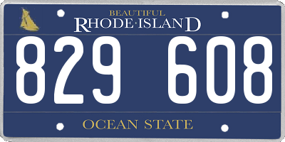 RI license plate 829608