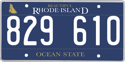 RI license plate 829610