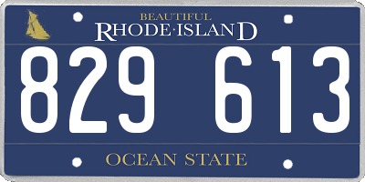 RI license plate 829613