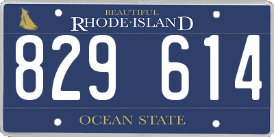 RI license plate 829614