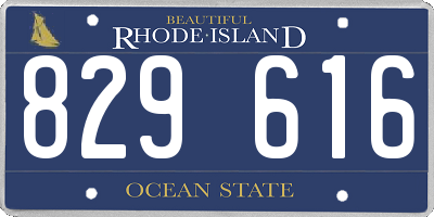 RI license plate 829616