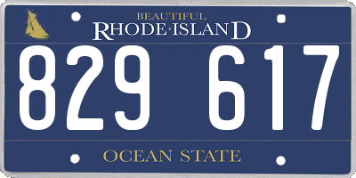 RI license plate 829617