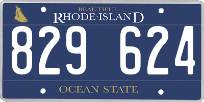 RI license plate 829624