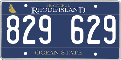 RI license plate 829629