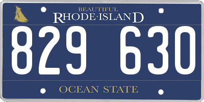 RI license plate 829630