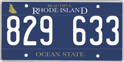 RI license plate 829633