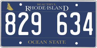 RI license plate 829634