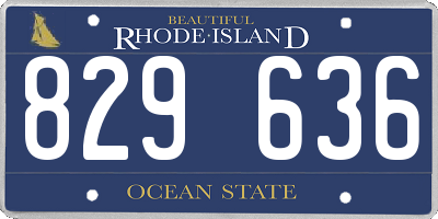 RI license plate 829636