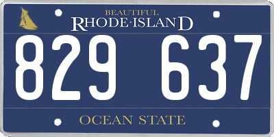 RI license plate 829637