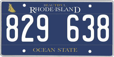 RI license plate 829638