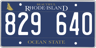 RI license plate 829640