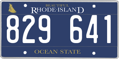 RI license plate 829641