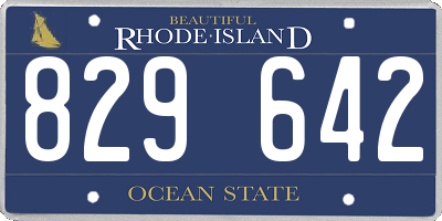 RI license plate 829642