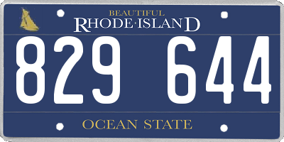 RI license plate 829644