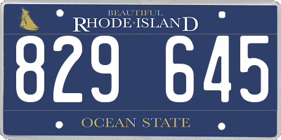 RI license plate 829645