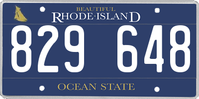 RI license plate 829648