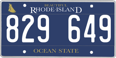 RI license plate 829649