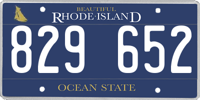 RI license plate 829652