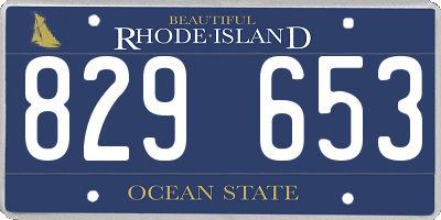 RI license plate 829653