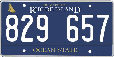 RI license plate 829657