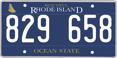 RI license plate 829658
