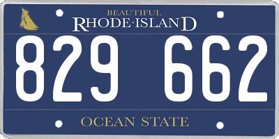 RI license plate 829662