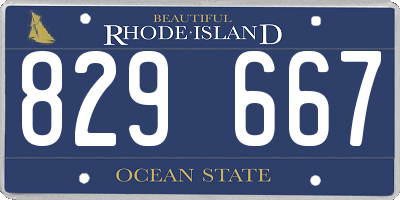 RI license plate 829667