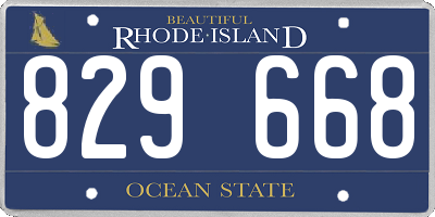 RI license plate 829668