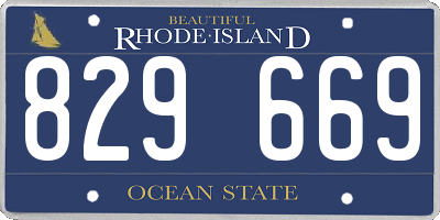 RI license plate 829669