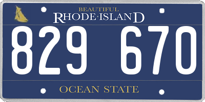 RI license plate 829670
