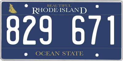 RI license plate 829671