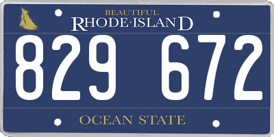 RI license plate 829672