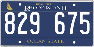RI license plate 829675