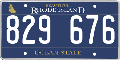 RI license plate 829676