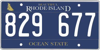 RI license plate 829677