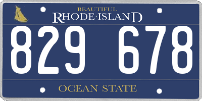 RI license plate 829678